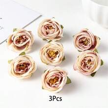 3 Pcs Artificial Roses, Suitable For Wedding Party Decoration, Cake Decoration, Home Living Room Dining Table Decoration, Fake Plants, Autumn Decoration, Room Decoration, Desk Decoration, Garden Decoration And More. - Multicolor - View 18