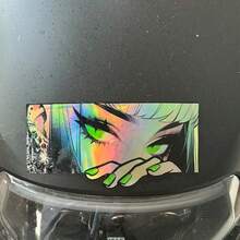 2 Styles Long Anime Eye Decorative Stickers - Holographic Car Decals, Glossy, Waterproof, UV Resistant, Scratch-Resistant Vinyl Stickers - Suitable For Cars, Motorcycles, Laptops - Perfect Anime Gift For Girls And Boys, Anime Car Accessories, Eye-Catching Design - Multicolor - View 5