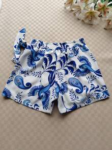 Women's Solid Color Shorts - Bird Blue 2 - View 2