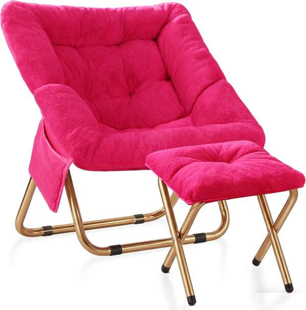 Silla colgante plegable y cómoda, de lona sintética suave, ideal para sala de estar, dormitorio o lectura, apta para adultos y niños, en tamaño XL y color gris.