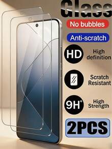 2PCS HD Tempered Glass Screen Protector Compatible With Samsung Galaxy S26/S25/A16 5G/A15/A14/A54/A55/A52, Compatible With IPhone 17/Compatible With Xiaomi 17T Compatible With Redmi Note 15/Compatible With Huawei/Compatible With Honor 600 Lite Easy Installation, Scratch Resistant, Case Friendly, HD Clear, Screen, Birthday, Gifts For Family, Friends, Phone Screen Protector, Phone Accessories - Clear - View 20