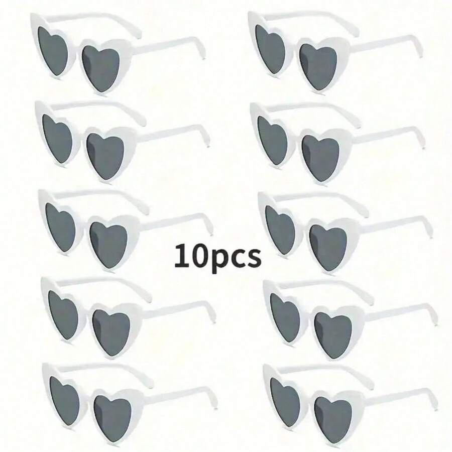 1/10 Pairs Minimalist Grey Heart-Shaped Glasses, Lightweight Flexible ...