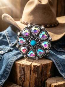 Women's Charming Jewelry Bohemian Vintage Style Heart-Shaped AB Rhinestone Elastic Ring, Suitable For Daily Wear Or As A Holiday Gift For Women - Rings - View 9