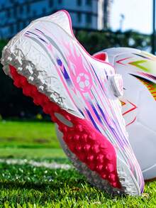 Kids Football Shoes For Boys And Girls Students, TF AG Studs, Artificial Grass & Natural Grass Training Soccer Shoes - Pink - View 7