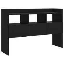 vidaXL Sideboard With 3 Drawers And 3 Compartments, Chest Of Drawers, Sideboard, Cabinet, Side Cabinet, Multi-Purpose Cabinet, Freestanding Cabinet, Oak/Black, 105x30x70cm, Engineered Wood - Oak Black - View 2