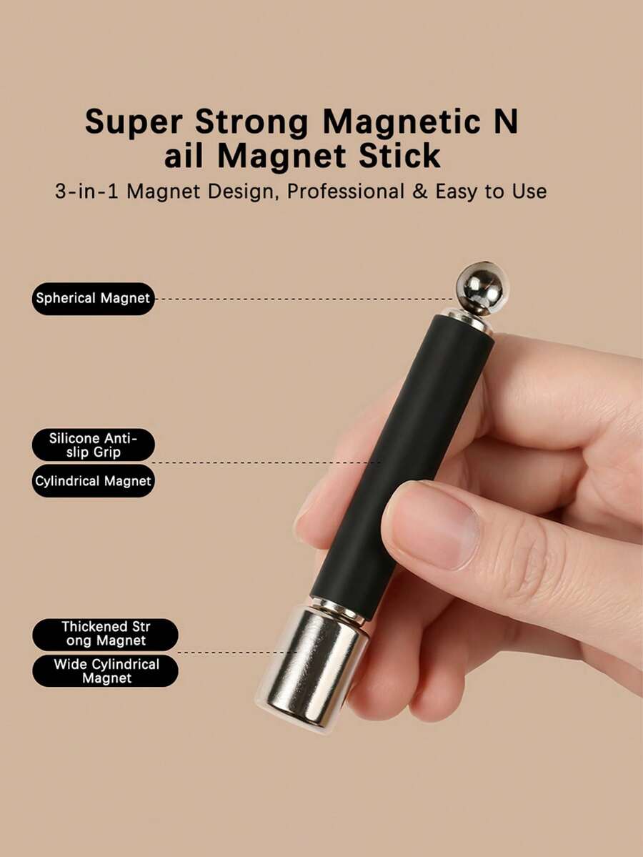 Extra Large High-Strength Magnet, Silicone Cylindrical Magnet And Magnetic Bead Combination Design, Enhanced Magnetic Force, Instantly Creates Cat Eye Effect, Specially Designed For High-Gloss Cat Eye Gel - Multicolor - View 1