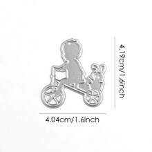 Happy Baby 兒童童年快樂騎單車狗兔金屬切割模具組，適用 DIY 剪貼簿、壓花模板、相簿卡片製作、手工禮品卡紙模切 - Metal Cutting Dies - 查看 20