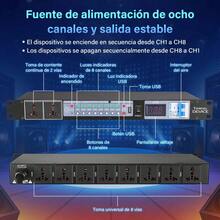 10-Outlet 8-Way Power Sequence Controller With USB - US B Type Plug(110-127V) - View 3