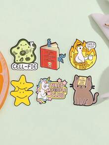 Limited-Edition English Slogan Charm Set - CELL-FIE. Features Cute Animal Accessories Such As Cells, Tired Unicorns, And Funny Flame Ducks. - Multicolor - View 2