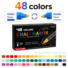 1pc 6/8/12/24 Colors Washable And Wet-Wipe Liquid Chalk, Suitable For Blackboard, Blackboard Sign, Whiteboard, LED Glass Window, Car Window Painting, Advertising Chalk Fluorescent Marker - Liquid Chalk - View 10