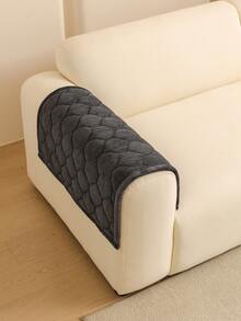 1pc Geometric 3D Solid Color Corduroy Quilted Sofa Cushion, Minimalist Style, Non-Slip Back, Pet-Friendly, Soft Multi-Functional Anti-Dirt Anti-Dust, Holiday Decor Sofa Cushion, Backrest Cover Armrest Cover Universal, All-Season Sofa Cover - Dark Grey - View 7