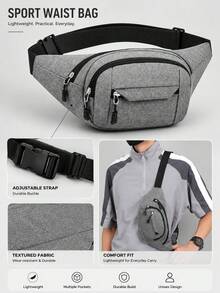 Unisex Waist Bag With Adjustable Shoulder Strap And Multiple Zipper Pockets, Suitable For Outdoor Sports, Commuting And Multi-Functional Travel, Available In Multiple Colors - Multicolor - View 11