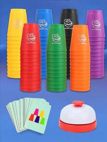 Set Permainan Susun Cangkir 12 Buah, Permainan Meja Seru, Susun Kreatif, Permainan Papan Interaktif untuk 2 Pemain (Cangkir Besar), Latihan Memilah Warna, Hadiah Pesta Liburan (Warna Acak), Dekorasi Halloween, Berbagai Cara Bermain, Temukan Kegembiraan - MultiWarna - View 1