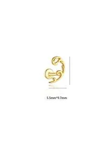 1pc S925 Sterling Silver Chinese Style Geometric Auspicious Cloud Spiral Cartilage Ear Stud, Women's New Chinese Minimalist INS Elegant Versatile Unique Exquisite Niche Earring, Hypoallergenic, Suitable For Daily Commute, Layering, Party, Jewelry Gift - Auspicious Clouds - View 5