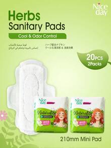 Niceday 210mm 10pcs/Pack Ultra-Thin Panty Liners Mini Sanitary Pads With Natural Fragrance, Odor-Removing, Dry And Non-Itchy For Intimate Area, Hypoallergenic, Fast Absorption, High Absorbency - 210mm (20pcs/2packs) - View 12