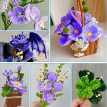 681/Pc Pink Green/Purple Green Handmade Pipe Cleaner Set, DIY Bouquet Set, Thickened And Reinforced Material, Thick And Fluffy Twistable Rods, Suitable For DIY Handicrafts, Home Decor, Holiday Gifts, Holiday Decorations - Multicolor - View 8
