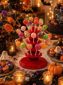 Red Lollipop Display Stand, 9.84 Inch Candy Storage Rack, Multi-Layer Dessert Stand Organizer, Suitable For Candy Buffet, Birthday Party, Wedding, Retail Store, Bakery, Candy Bar, Holiday Party Gift Display And Decoration - Multicolor - View 8