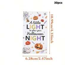 48 pièces Cartes de décoration de bâtons lumineux scellées pour Halloween, motif fantôme blanc & citrouille, décoration de maison pour Halloween, décoration de fête d'Halloween, cadeaux de fête, fournitures de fête d'Halloween (bâtons lumineux non inclus) - Voir 7