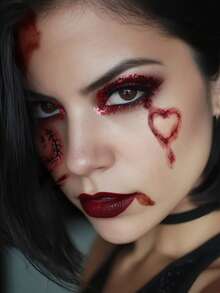 12 Sheets Halloween Zombie Tattoos Temporary Realistic Fake Scars Wound Fake Blood Tattoo Stickers Waterproof Vampire Bruise Tattoos For Halloween Costumes Prank Makeup Cosplay Festival Rave Accessories Party - Multicolor - View 6