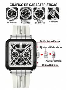 REWARD Men's Quartz Watch Business Fashion Style Calendar Luminous Hands Multi-Function High Quality Gift Classic Design Silicone Strap - White - View 6