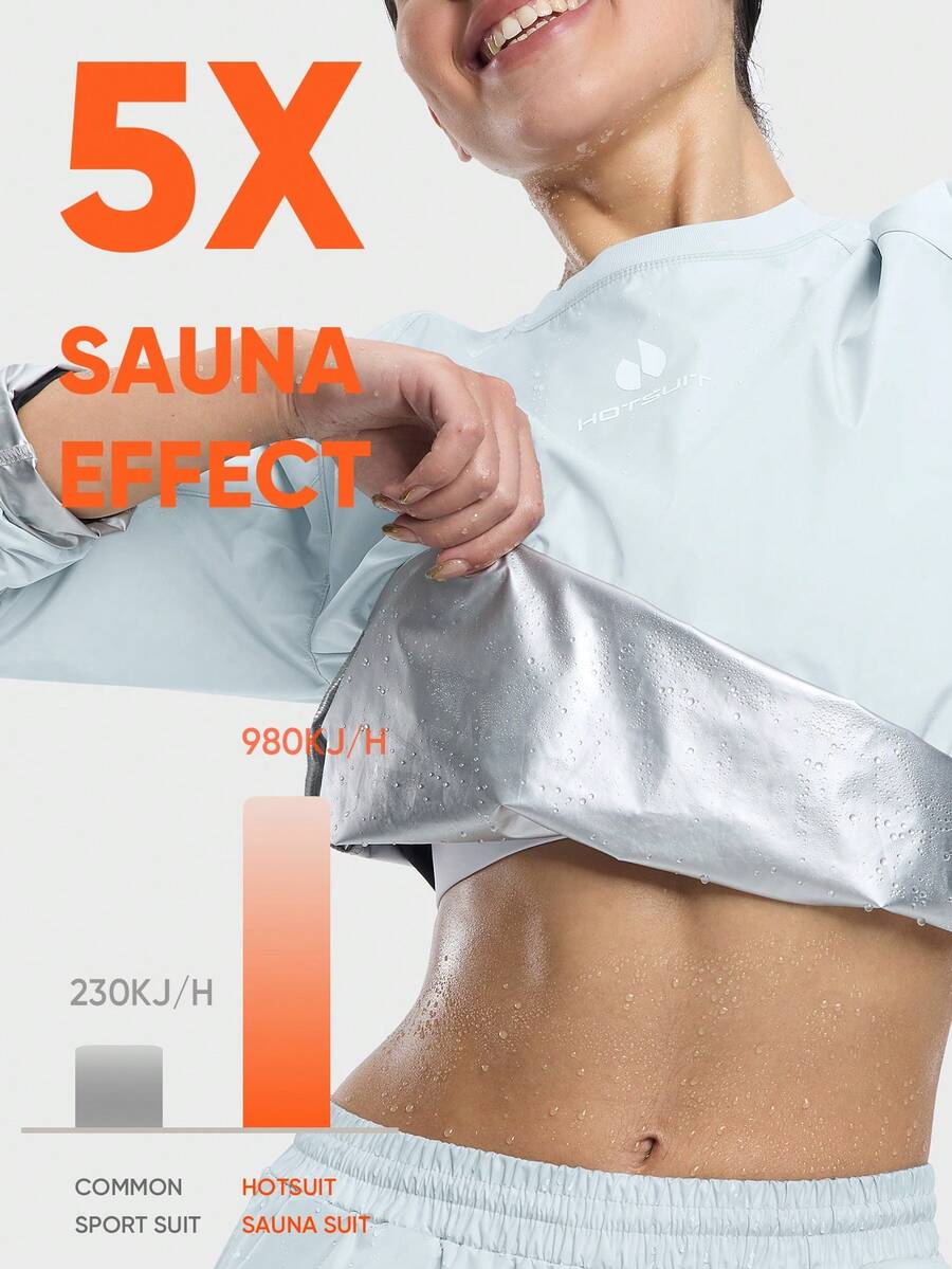 HOTSUIT 女款桑拿出汗夾克健身運動上衣，適合健身與訓練，僅上衣