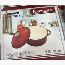 Cast Iron Casserole Pot With Lid, 24/28cm Optional, Random Colour - View 12