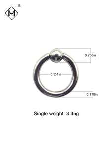MEISILL 1pc Heavy Duty Thick Stainless Steel Nose Spring Hoop Cartilage Circular Ring, Unisex Everyday Wear - Silver - View 22