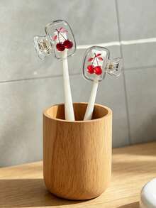 Cherry Pattern Portable Toothbrush Head Protective Cover, Cute Cherry Pattern Storage Box, Reusable Travel Toothbrush Case, Mini Storage Box, Toothbrush Protective Cover Holder, Essential Bathroom Accessory, Featuring Dual Drainage And Ventilation Functions, Suitable For Home, Bathroom, Dorm, Hotel, Office And Travel, Cute Toothbrush Head Storage Box, Ideal Choice For Bathroom Storage, Suitable For Home And Dorm Use, Protect Your Toothbrush Cleanliness, Care For Your Oral Health. - Multicolor - View 6
