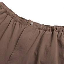 Adidas Clover Men's Woven Pleated Loose Fit Sports Parachute Pants - Brown - View 10