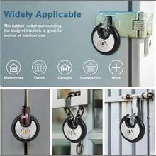 Outdoor Storage Cabinet Lock, Waterproof Stainless Steel Disc Lock With Rubber Buffer Pad, Suitable For Sheds, Gates And Fences, Heavy Duty Disc Key Chain Lock - Multicolor - View 7