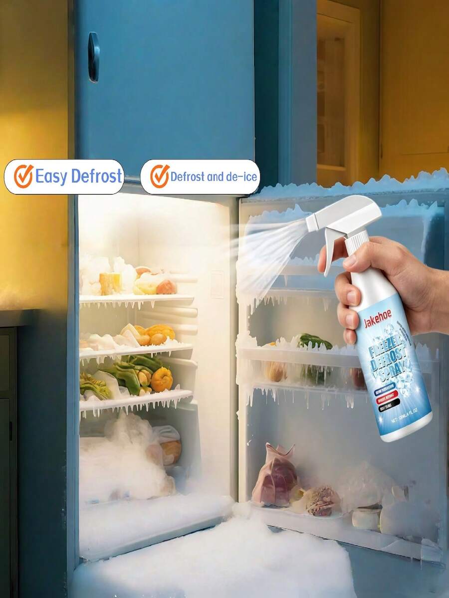Freezer Defrost Spray, Home Refrigerator Freezer Ice Maker Defrosting Multi-Purpose Cleaning Spray, It Can Increase Solubility And Promote Rapid Evaporation. Produces Rich Foam And Improves Cleaning Effect. Quickly Dissolves Frost And Effectively Removes Ice. New And Old Models Shipped Randomly