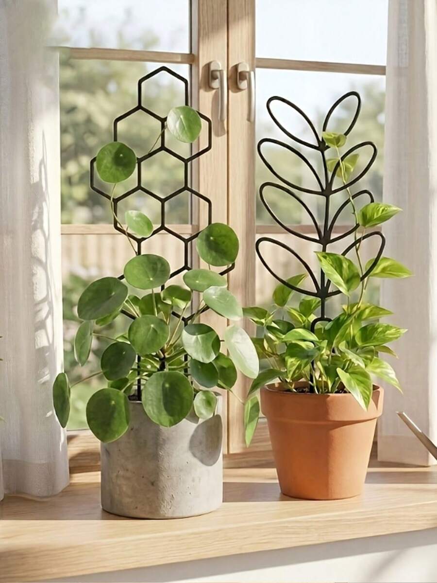 4pcs Creative Green Plant Pot Support, Climbing Frame, Gardening Flower Plant Fixing Rack