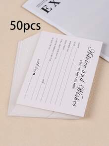 50/100pcs Blessing Card, Advice And Blessing Card For Newlyweds, Bride And Groom, Newlyweds, Wedding Reception Decoration/Bridal Party Perfect Wedding Suggestion Card, Decoration Card - View 14