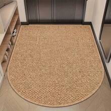 1 pièce Paillasson semi-circulaire à motif ananas (matériau faux sisal), lavable, antidérapant, convient pour la porte d'entrée/porte arrière, la chambre, le salon, la salle à manger, l'entrée du bureau, nouvelle arrivée, doux et confortable, utilisation toute saison, décoration de maison personnalisée, cadeau de pendaison de crémaillère, fournitures de fête - Demi-cercle de couleur A - Voir 6