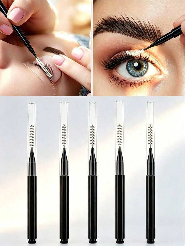 200 pièces/100 pièces/50 pièces/20 pièces/5 pièces Brosse à sourcils mini permanente, brosse à extension de cils colorée réutilisable à main, éliminant le nettoyage des cils, micro-brosse de nettoyage des dents comme cadeau de choix