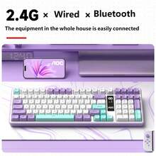 AOC Colorful Keyboard With Display Wireless Bluetooth Wired Three-Mode Gaming Keyboard Mechanical Feeling Computer Keyboards For PC Mac Laptop 99 Keys - View 4