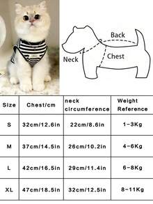 1PC Pet Striped Vest Shirt For Spring And Summer, Lightweight And Breathable Casual Pet Clothing Is Perfect For Daily Fashion, Garden Walks, Family Outings, Festivals And Gatherings, Bringing Elegant And Fresh Style To Your Pets - Black and White - View 4