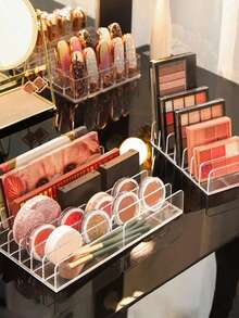 1pc Transparent Cosmetic Storage Box, Transparent Storage Box, Multi-Layer Cosmetic Storage Rack, Nail Polish, Eyeshadow Palette, Display Rack, Vanity, Organizer Rack, Bathroom Storage, Transparent Cosmetic Storage Box, Stair Perfume, Skincare Products, Cosmetic Display Rack, Multi-Layer Cosmetic Storage Rack, Jewelry Box, Makeup Bag, Makeup Brush Holder, Brush Holder, Perfume Storage Box, Makeup Bag, Women's Gift, Christmas Gift, Women's Gift Creative - Clear - View 5