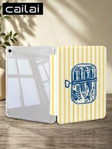 1件裝魚罐頭條紋圖案保護殼，適用於 iPad 10.2 吋 2021/2020 第9代/第8代，適用於 Galaxy Tab A8 10.5 吋 2022，平板保護套附筆槽，支援自動休眠/喚醒，生日禮物 - 彩色 - 查看 5