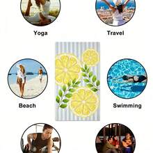 1pc Summer Essential Beach Towel, Cute Cartoon Pattern Design, Made Of Ultra-Soft Microfiber, Durable And Quick-Drying, Perfect For Beach, Pool Or Leisure Center Use. It Features Sand-Proof And Sun-Protection Functions, Lightweight And Comfortable, Ideal For Surfing, Swimming And Yoga Activities. - Multicolor - View 5