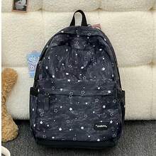 LECEY Mochila de gran capacidad con estampado de estrellas para viajes diarios - Negro - Ver 5