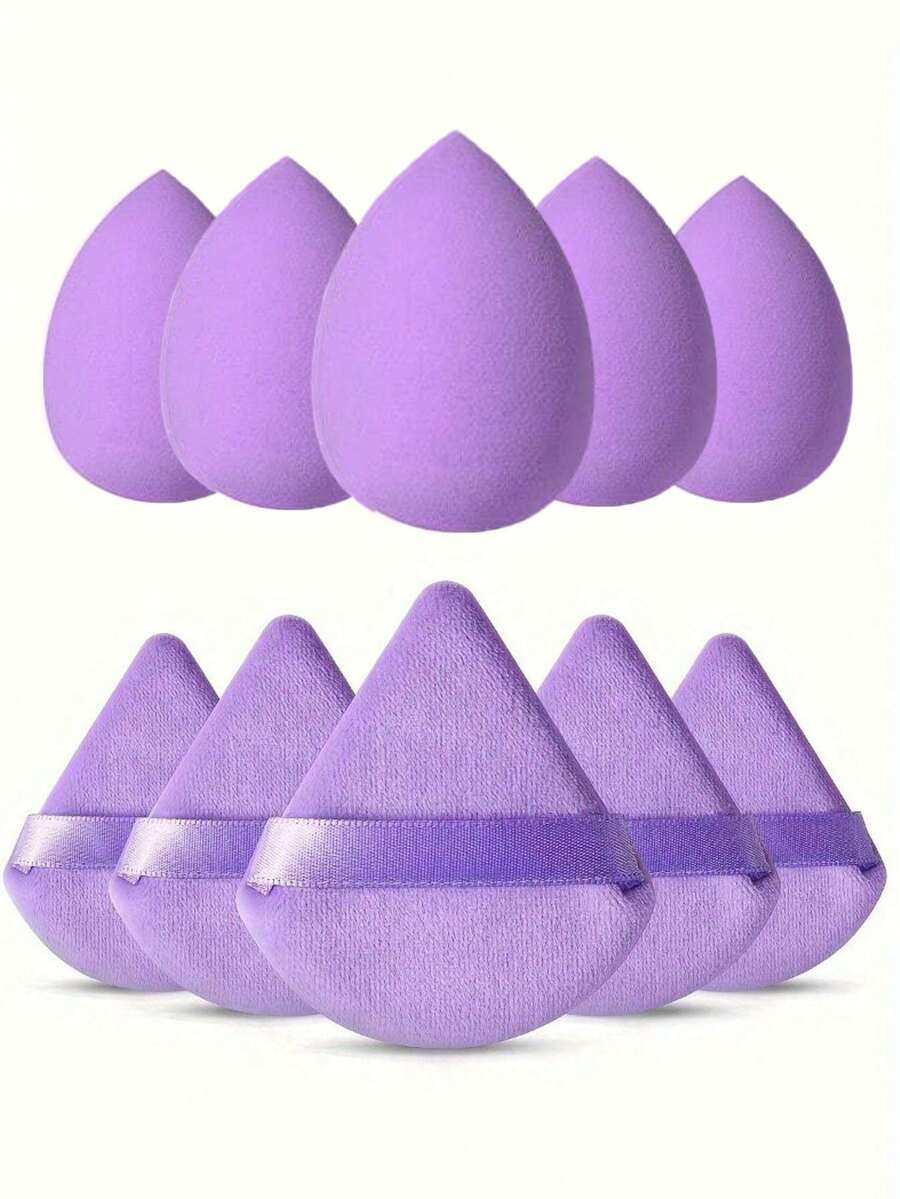 10-1pc Makeup Sponge, Makeup Puff, Dual-Use Wet/Dry Makeup Sponge, Blush Puff, Loose Powder Puff, Pressed Powder Puff, Multi-Functional Makeup Tool, Latex-Free, Beauty Supplies, For Facial Concealing And Makeup, Makeup Tool Set, Makeup Puff Set, Suitable For Liquid Foundation, BB Cream, Concealer, Cream, Foundation, Suitable For All Skin Types