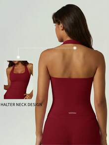 UONNOU 3 Packs Women's Sculpting Halter Tank Top, Sexy Open Back Slim Fit Sports Bra For Yoga, Gym & Casual Wear - Multicolor - View 9