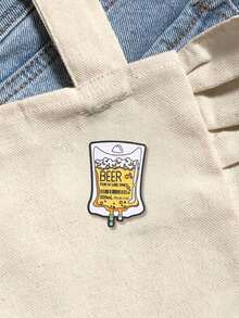 IV Drip Beer Infusion Bag Enamel Pin Funny Medical Nurse Beer Lover Lapel Brooch Backpack Decor Gift - Yellow - View 4