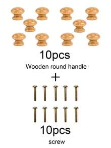 20pcs Round Solid Wood Cabinet Handles With Screws, Wooden Drawer Pulls, Suitable For Vanity, Wardrobe, Cabinet, Storage Box, Shoe Rack And Furniture - Ball - View 9