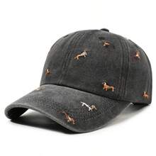Gorra de béisbol lavada primavera/otoño nueva moda bordado de cachorro parte superior suave estilo calle vintage desgastado - Multicolor - Ver 7