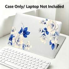 1件裝 藍白花卉 UV 印花筆電保護套，極簡輕量耐用保護殼，適用於 MacBook Air Pro 13.3 13.6 14.2 15.3 16.2 吋，適用於 13 吋 Neo 筆電保護殼 A3404 機型 - 查看 6