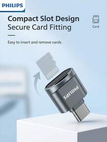 Philips Metal Texture Card Reader, Type-C Interface Plug And Play, Stable Control Chip Ensures Smooth Read/Write, Suitable For Fast Transfer Of Photography Materials And Office Documents - View 6