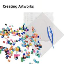 Pana-beads 1pc/Set, 2pcs/Set 5mm Square/Round Pegboard For Fuse Beads, Transparent Hama Board Plastic Perler Bead Pegboard, Fuse Beads And Perler Beads, Beading Supplies, Beading And Jewelry Making - Transparent - View 5