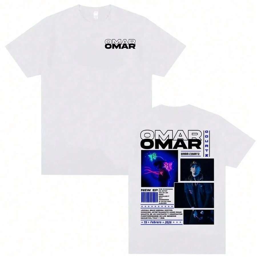 Omar Courtz Por Si Manana No Estoy 2026 Tour Cover T-Shirts Harajuku sthetik bergroße T-Shirts fr Mnner und Frauen Sommer-Oberteile T-Shirts - 4 - Übersicht 1